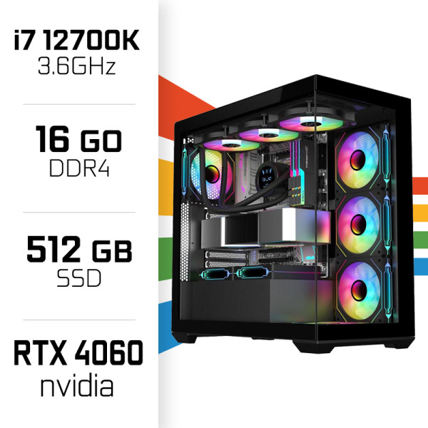 PC Gamer UltraPC Intel Core i7 12700K/512GB SSD/16GB DDR4/RTX4060 PC Gamer Avancé UltraPC, Ultra Pc Gamer Maroc