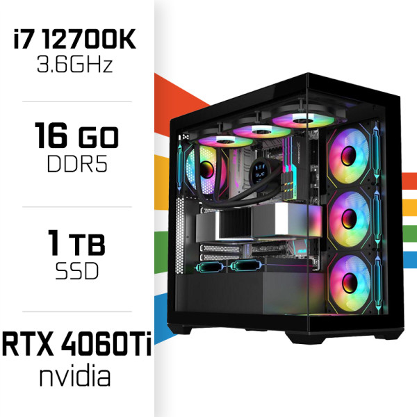 PC Gamer UltraPC Intel Core i7 12700K/1TB SSD/16GB DDR5/RTX4060Ti PC Gamer Avancé UltraPC, Ultra Pc Gamer Maroc