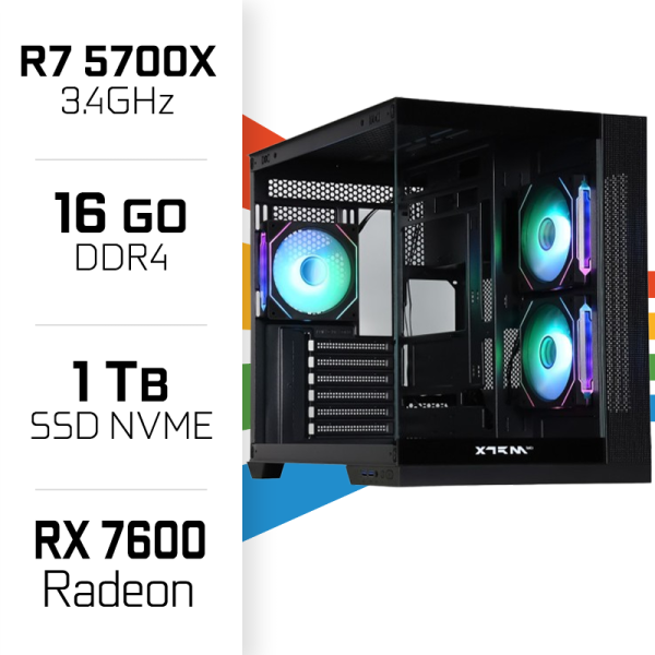 PC Gamer UltraPC Ryzen 7 5700X/1TB SSD/16GB/RX7600 PC Gamer Avancé UltraPC, Ultra Pc Gamer Maroc