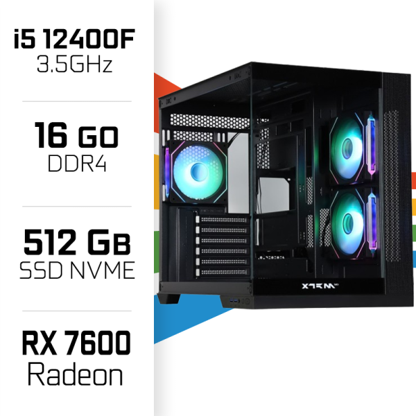 PC Gamer UltraPC Core i5 12400F/512GB SSD/16GB/RX7600 PC Gamer Standard UltraPC, Ultra Pc Gamer Maroc