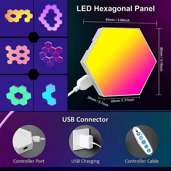 Smart Hexagon lights (6 pièces) Périphériques de jeu , Ultra Pc Gamer Maroc