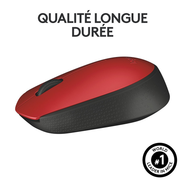 Logitech M171 Wireless Mouse (Red) Souris Logitech, Ultra Pc Gamer Maroc