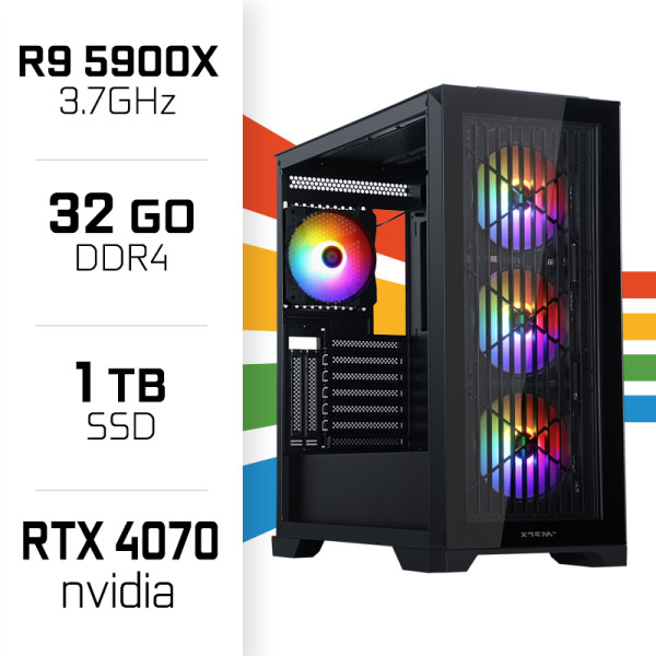 PC Gamer UltraPC Ryzen 9 5900X/1TB SSD/32GB/RTX4070 PC Gamer Avancé UltraPC, Ultra Pc Gamer Maroc