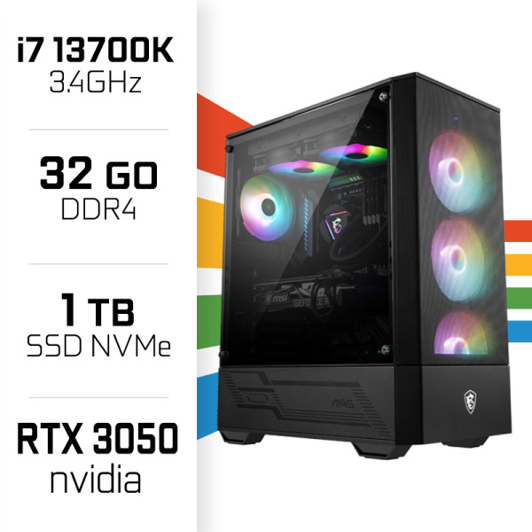 PC Gamer UltraPC Core i7 13700K/1TB SSD/32GB/RTX3050 8GB PC Gamer Avancé UltraPC, Ultra Pc Gamer Maroc