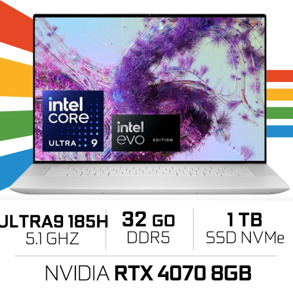 Dell XPS 16 9640 - Intel Core Ultra 9 185H/ 32Go DDR5 /1TB SSD/RTX 4070 8GB/16.3" OLED UHD PC Portables Gamer Dell, Ultra Pc ...