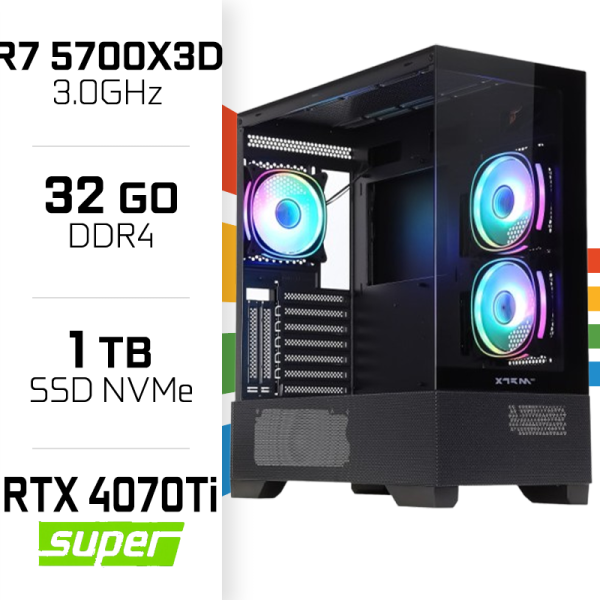 PC Gamer UltraPC Ryzen 7 5700X3D/1TB SSD/32GB/RTX4070Ti SUPER PC Gamer Avancé UltraPC, Ultra Pc Gamer Maroc