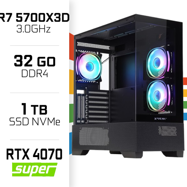 PC Gamer UltraPC Ryzen 7 5700X3D/1TB SSD/32GB/RTX4070 SUPER PC Gamer Avancé UltraPC, Ultra Pc Gamer Maroc