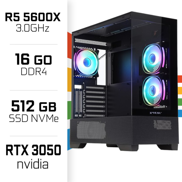 PC Gamer UltraPC Ryzen 5 5600X/16GB/512GB SSD/RTX3050 8GB PC Gamer Avancé UltraPC, Ultra Pc Gamer Maroc