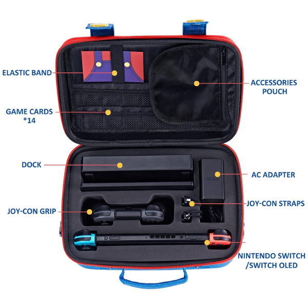 Pochette Nintendo switch Grand Housse de transport Mario Accessoires consoles Nintendo, Ultra Pc Gamer Maroc
