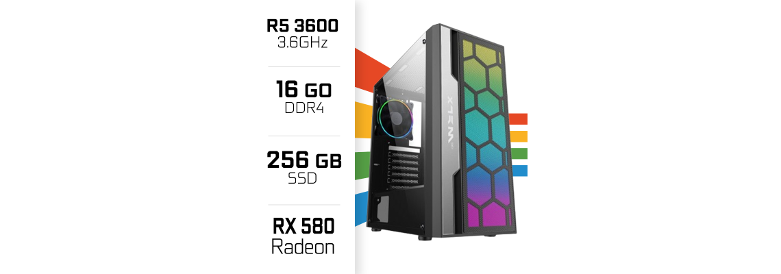 PC Gamer UltraPC Ryzen 5 3600 /16GB/256GB SSD/RX580