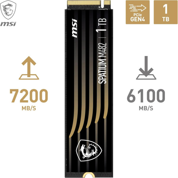 MSI SPATIUM M482 NVMe M.2 1TB (SANS EMBALLAGE) Disques SSD MSI, Ultra Pc Gamer Maroc