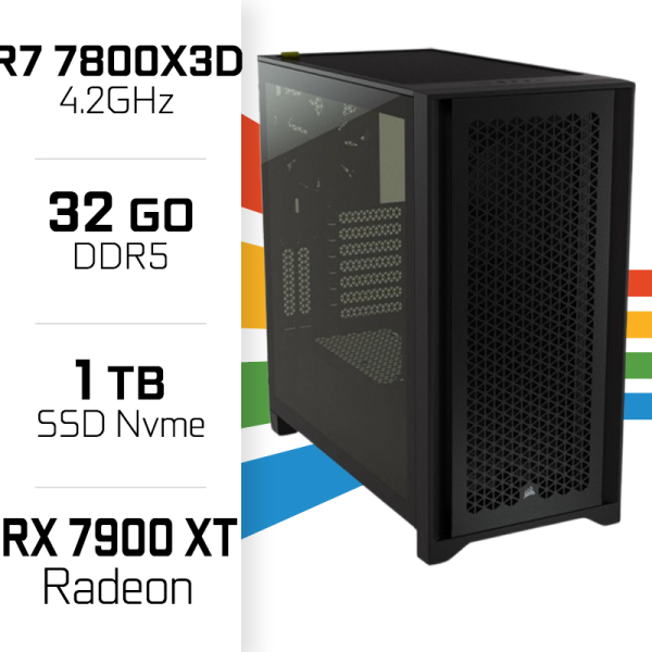 PC Gamer UltraPC Ryzen 7 7800X3D/1TB SSD/32GB DDR5/RX7900 XT PC Gamer Avancé UltraPC, Ultra Pc Gamer Maroc