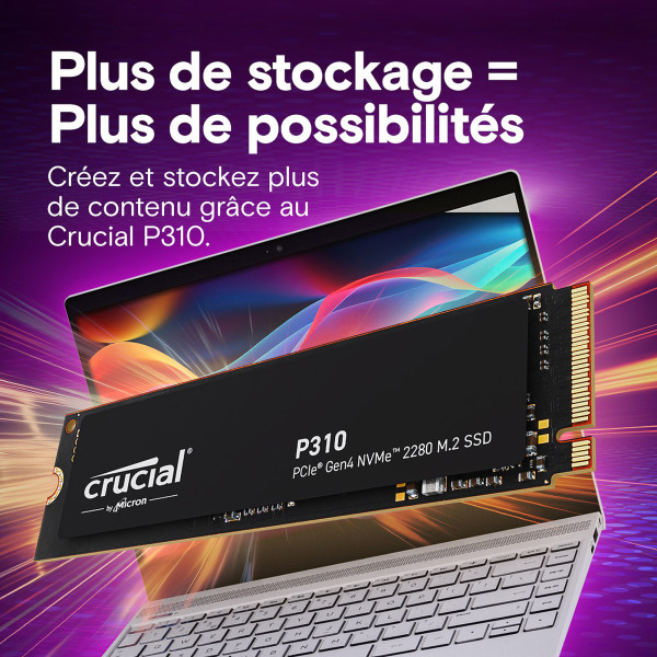 Crucial P310 1To 2280 (SANS EMBALLAGE) Disques SSD Crucial, Ultra Pc Gamer Maroc