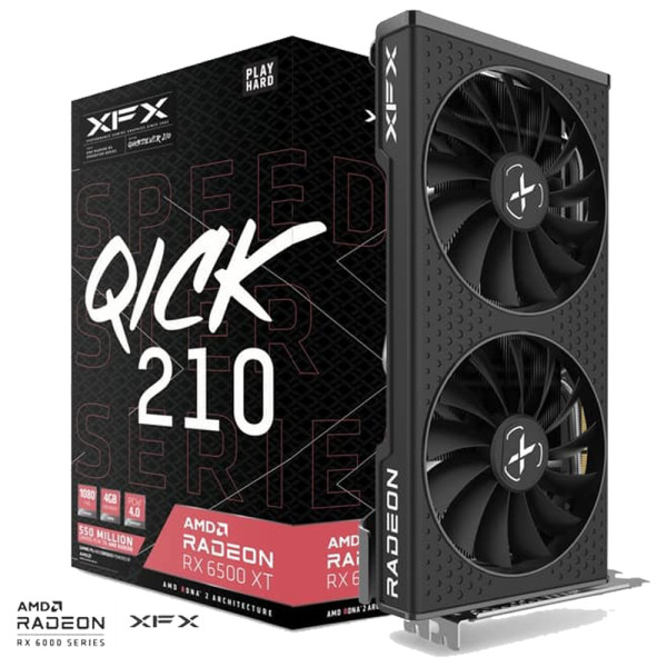 XFX AMD Radeon RX 6500 XT Speedster QICK 210 4GB GDDR6 AMD XFX, Ultra Pc Gamer Maroc