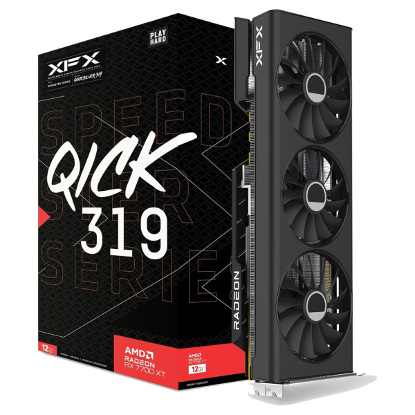 XFX Radeon RX 7700 XT Speedster QICK 319 Black Edition 12GB GDDR6 AMD XFX, Ultra Pc Gamer Maroc
