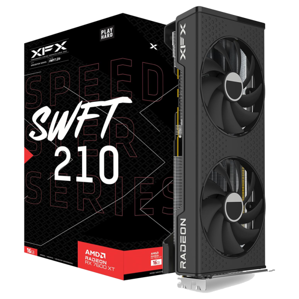 XFX AMD Radeon RX 7600 XT Speedster SWFT 210 16GB GDDR6 AMD XFX, Ultra Pc Gamer Maroc