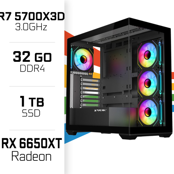 PC Gamer UltraPC Ryzen 7 5700X3D/32GB/1TB SSD/RX6650XT 8GB PC Gamer Standard UltraPC, Ultra Pc Gamer Maroc