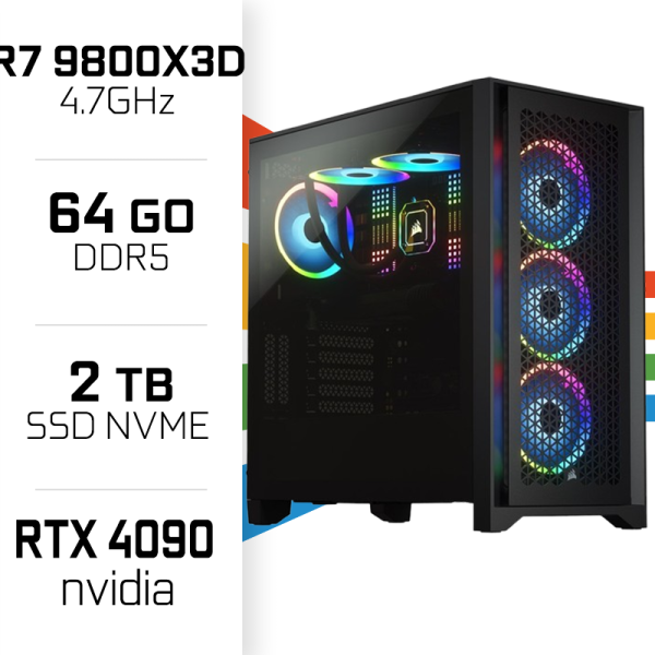 PC Gamer UltraPC Ryzen 7 9800X3D/1TB SSD/32GB DDR5/RTX4090 24GB PC Gamer Avancé UltraPC, Ultra Pc Gamer Maroc