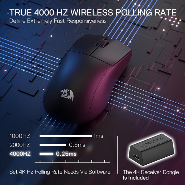 Redragon M916 PRO 4K Wireless Souris Redragon, Ultra Pc Gamer Maroc