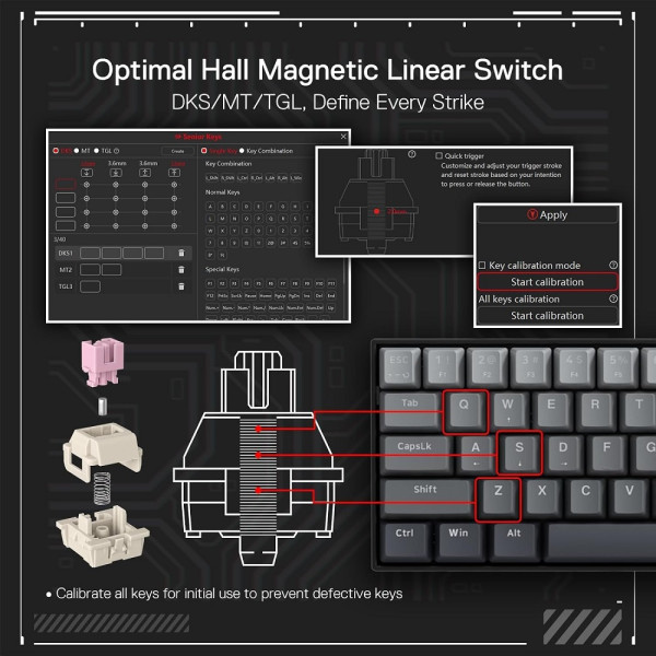 Redragon K617 FIZZ 60% Rapid Trigger Wired Magnetic Switch Claviers Redragon, Ultra Pc Gamer Maroc