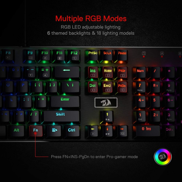 Redragon K556 RGB (Brown Switches) Claviers Redragon, Ultra Pc Gamer Maroc