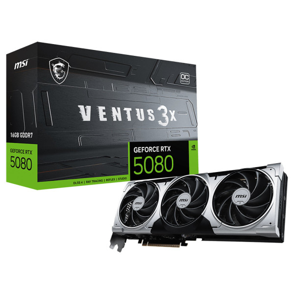MSI GeForce RTX 5080 16G VENTUS 3X OC PLUS Cartes graphiques MSI, Ultra Pc Gamer Maroc