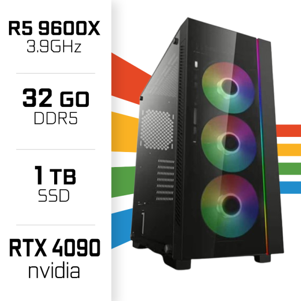 PC Gamer UltraPC Ryzen 5 9600X/32GB DDR5/1TB SSD/RTX4090 PC Gamer Avancé UltraPC, Ultra Pc Gamer Maroc