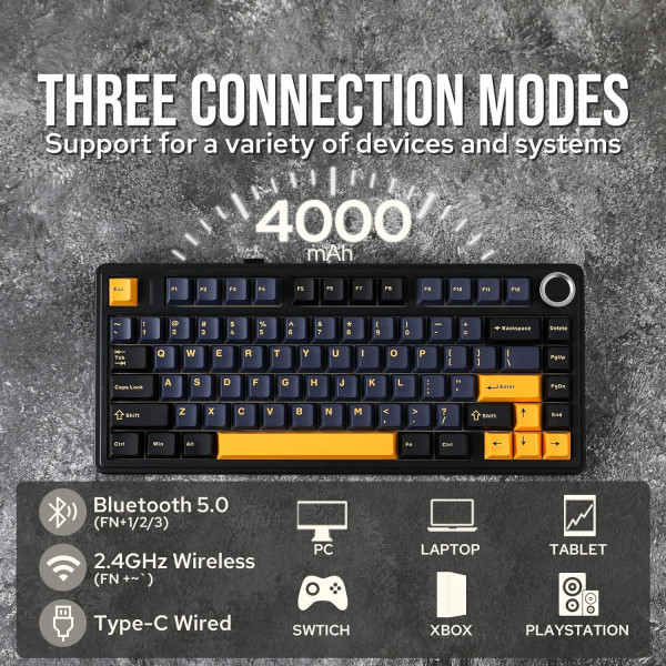 EPOMAKER x AULA F75 (Black) Claviers EPOMAKER, Ultra Pc Gamer Maroc