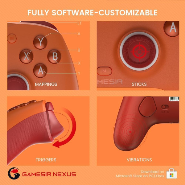 GameSir G7 SE Xbox Wired Controller (Orange) Périphériques de jeu GameSir, Ultra Pc Gamer Maroc