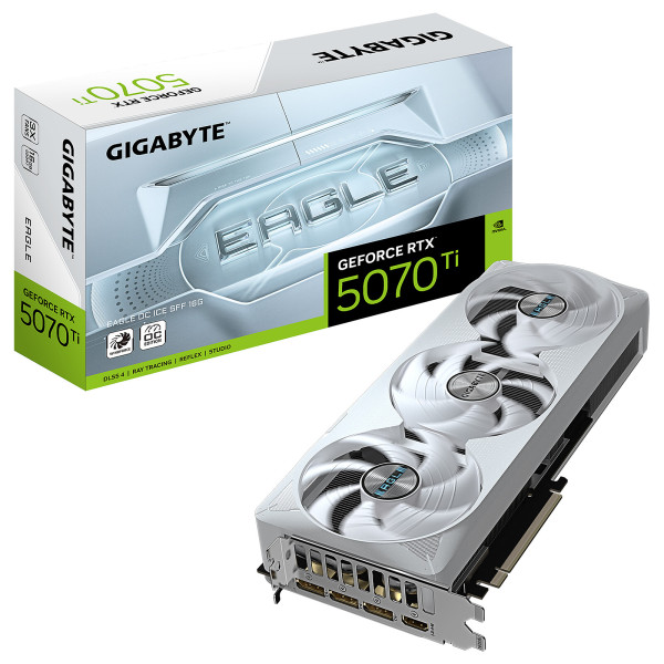 Gigabyte GeForce RTX 5070 Ti EAGLE OC ICE SFF 16G Cartes graphiques Gigabyte, Ultra Pc Gamer Maroc