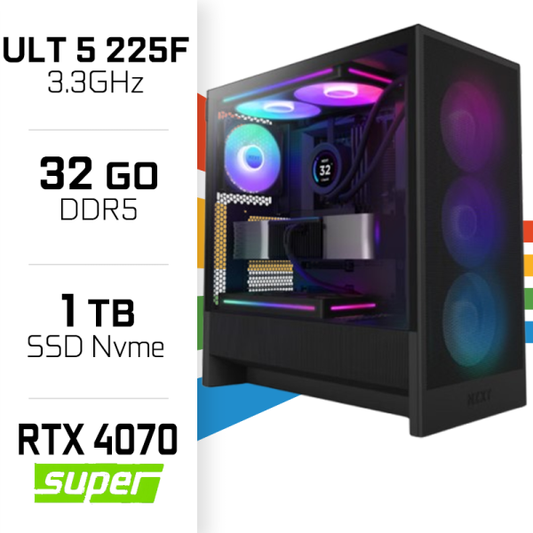 PC Gamer UltraPC Ultra 5 225F/1TB SSD/32GB/RTX4070SUPER PC Gamer Standard UltraPC, Ultra Pc Gamer Maroc