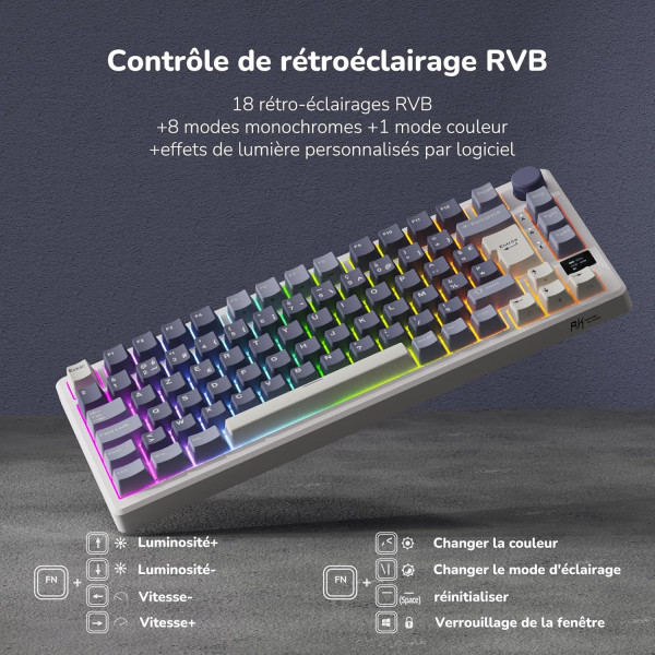 Royal Kludge RKM75 (Bleu) Claviers Royal Kludge, Ultra Pc Gamer Maroc