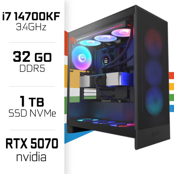 PC Gamer i7 14700KF/1TB SSD/32GB DDR5/RTX5070 PC Gamer Avancé UltraPC, Ultra Pc Gamer Maroc