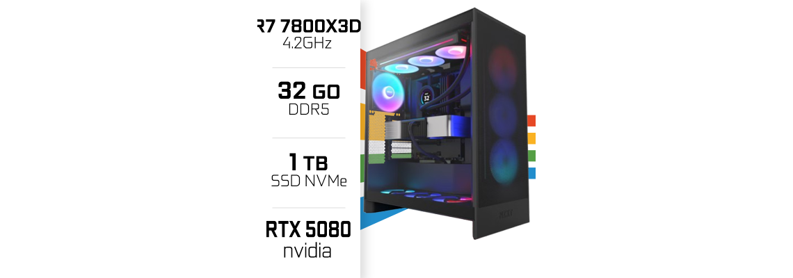ゲーミングPC/7800X3D RTX5080 32GB NVMe 1TB PC Gaming,Stream,5080,7800X,Ram 32GB DDR5 1TB M.2 | PC Doctor