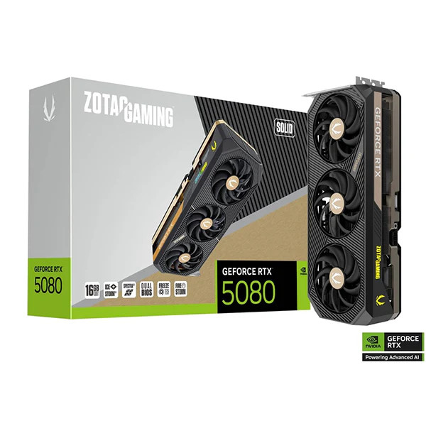 ZOTAC GAMING GeForce RTX 5080 SOLID 16Go GDDR7 NVIDIA Zotac, Ultra Pc Gamer Maroc