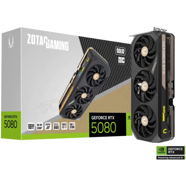 ZOTAC GAMING GeForce RTX 5080 SOLID OC 16GB GDDR7 Cartes graphiques Zotac, Ultra Pc Gamer Maroc