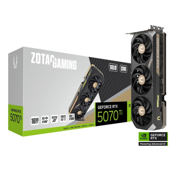 ZOTAC GAMING GeForce RTX 5070 TI SOLID CORE 16GB GDDR7 Cartes graphiques Zotac, Ultra Pc Gamer Maroc