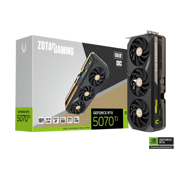 ZOTAC GAMING GeForce RTX 5070 TI SOLID OC 16GB GDDR7 Cartes graphiques Zotac, Ultra Pc Gamer Maroc