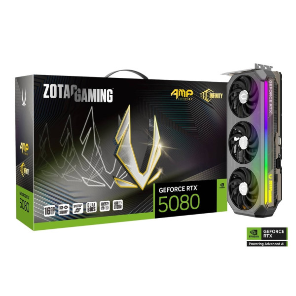 ZOTAC GAMING GeForce RTX 5080 AMP EXTREME INFINITY 16GB GDDR7 Cartes graphiques Zotac, Ultra Pc Gamer Maroc
