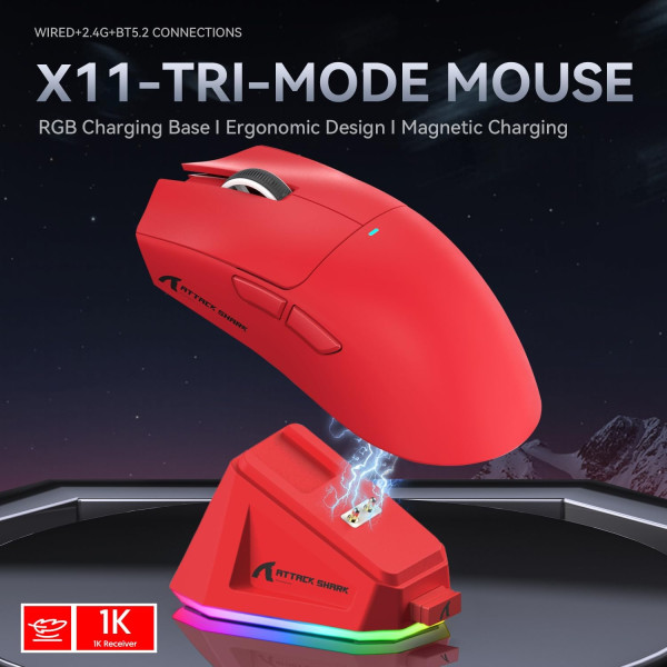 ATTACK SHARK X11 (Red) Souris ATTACK SHARK, Ultra Pc Gamer Maroc