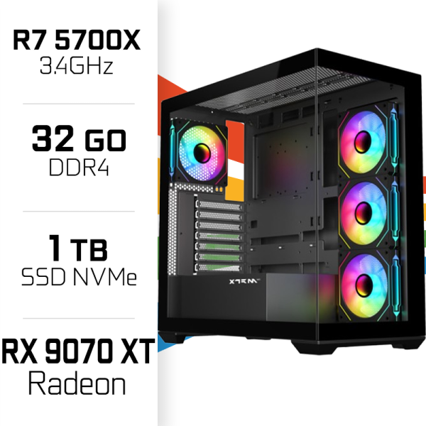 PC Gamer UltraPC Ryzen 7 5700X/32GB/1TB SSD/RX9070 XT PC Gamer Standard UltraPC, Ultra Pc Gamer Maroc