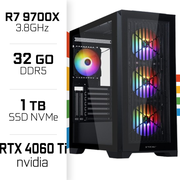 PC Gamer UltraPC Ryzen 7 9700X/32GB DDR5/1TB SSD/RTX4060TI PC Gamer Avancé UltraPC, Ultra Pc Gamer Maroc