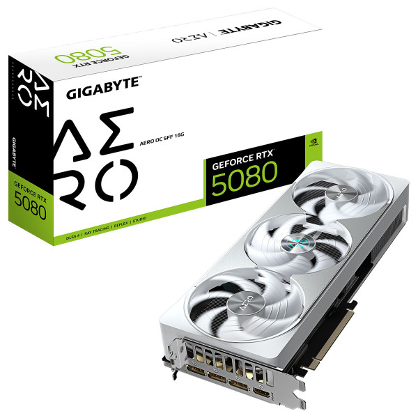 Gigabyte GeForce RTX 5080 AERO OC SFF 16G Cartes graphiques Gigabyte, Ultra Pc Gamer Maroc