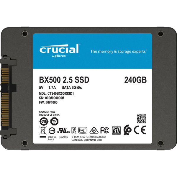 Crucial BX500 2.5" SSD 240GB Disques durs et SSD Crucial, Ultra Pc Gamer Maroc