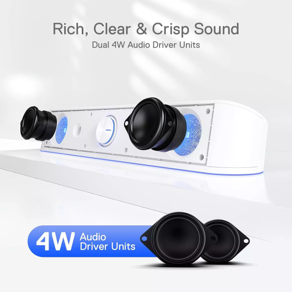 Redragon GS560 Adiemus Gaming Speaker (White) Périphériques Redragon, Ultra Pc Gamer Maroc