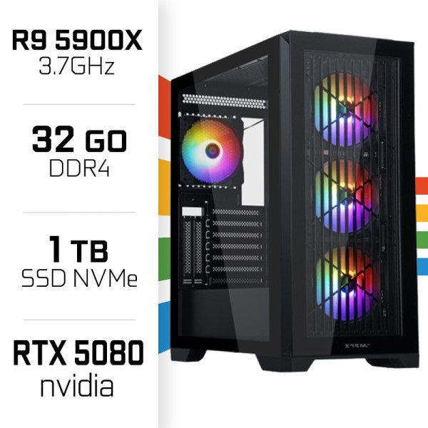 PC Gamer UltraPC Ryzen 9 5900X/1TB SSD/32GB/RTX5080 PC Gamer Avancé UltraPC, Ultra Pc Gamer Maroc