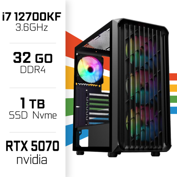 PC Gamer UltraPC Core i7 12700KF/1TB SSD/32GB/RTX5070 PC Gamer Avancé UltraPC, Ultra Pc Gamer Maroc