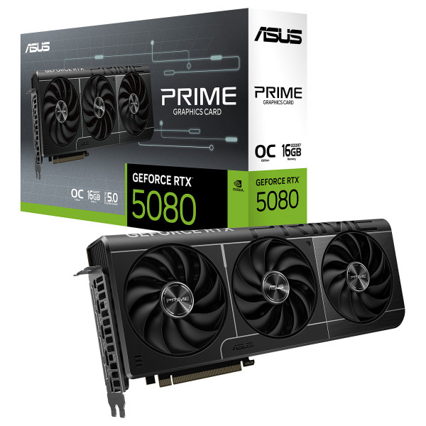 ASUS PRIME GeForce RTX 5080 16GB GDDR7 OC Edition Cartes graphiques ASUS, Ultra Pc Gamer Maroc