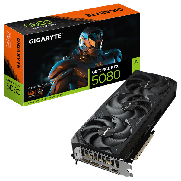Gigabyte GeForce RTX 5080 WINDFORCE OC SFF 16Go GDDR7 Cartes graphiques Gigabyte, Ultra Pc Gamer Maroc