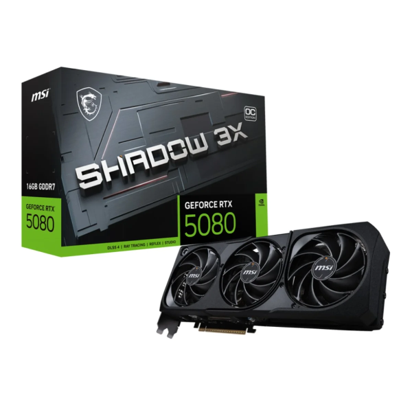 MSI GeForce RTX 5080 SHADOW 3X OC 16GB GDDR7 (Sans emballage) Cartes graphiques MSI, Ultra Pc Gamer Maroc